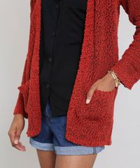 Cardigan-Feminino-em-Trico-com-Bolsos-Laranja-9345840-Laranja_4