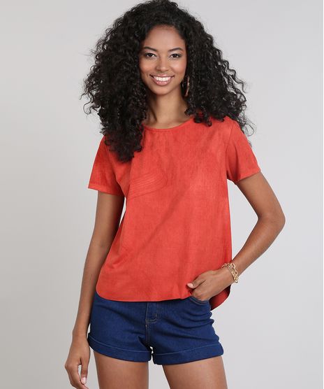 Blusa-Feminina-em-Suede-com-Ziper-Metalico-Manga-Curta-Cobre-9510310-Cobre_1