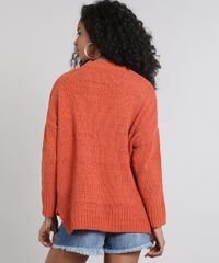 Sueter-Feminino-Listrado-em-Trico-Manga-Longa-Laranja-9356817-Laranja_2