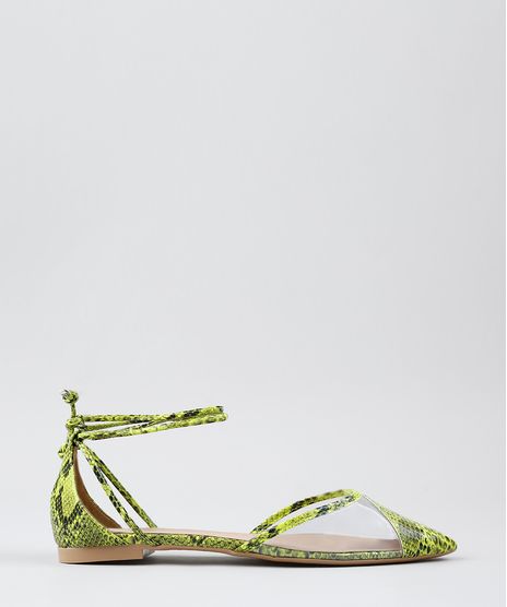 Sapatilha-Feminina-Estampada-Animal-Print-Bico-Fino-Verde-Neon-9568625-Verde_Neon_1