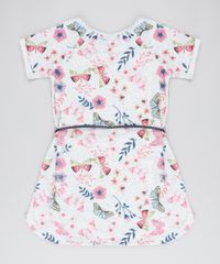 Vestido-Infantil-em-Moletom-Estampado-Floral-com-Cinto-Manga-Curta-Cinza-Mescla-9537308-Cinza_Mescla_2