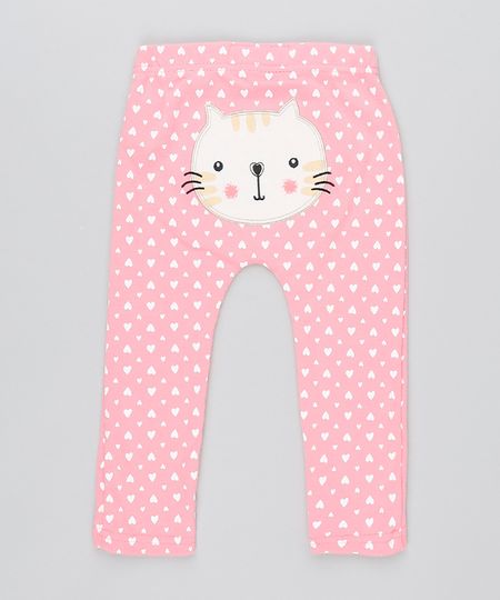 Calca-Infantil-Gatinho-Estampado-de-Coracao-Rosa-9188423-Rosa_1