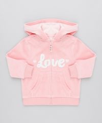 Blusao-Infantil--Love--em-Plush-com-Capuz-Rosa-9345936-Rosa_1