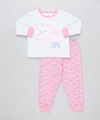 Pijama-de-Inverno-Infantil-Peppa-Pig-em-Moletom-Manga-Longa-Cinza-Mescla-9476367-Cinza_Mescla_1