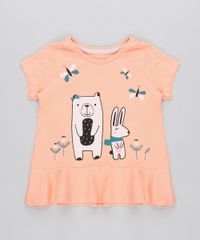 Blusa-Infantil-com-Bichinhos-Glitter-e-Babado-Manga-Curta-Coral-9471878-Coral_1