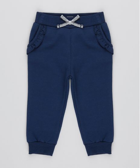 Calca-Infantil-com-Babado-e-Laco-com-Lurex-em--Moletom-Azul-Marinho-9362359-Azul_Marinho_1