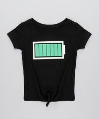 Blusa-Infantil-Bateria-Carregada-com-Amarracao-Manga-Curta-e-Decote-Redondo-Preto-9539683-Preto_1