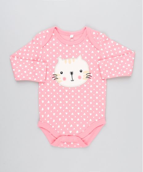 Body-Infantil-Gatinho-Estampado-de-Coracao-Manga-Longa-e-Decote-Redondo-Rosa-9188422-Rosa_1