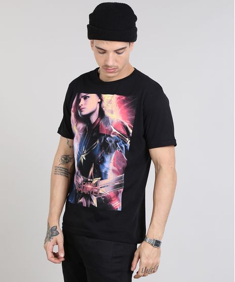 Camiseta-Masculina-Capita-Marvel-Gola-Careca-Manga-Curta-Preta-9574840-Preto_1