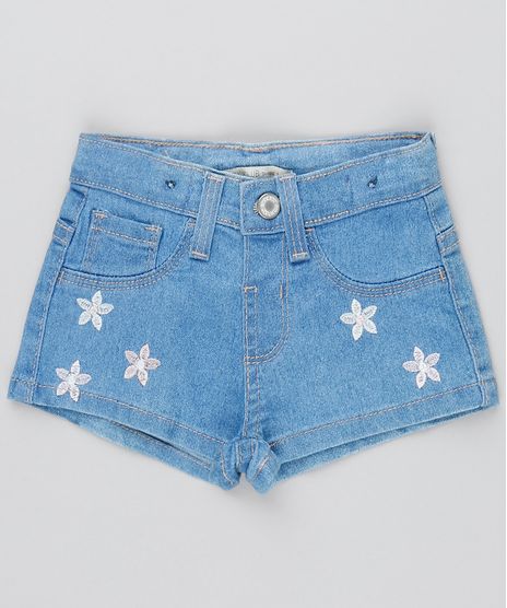 Short-Jeans-Infantil-com-Bordado-de-Flores-Azul-Medio-9419200-Azul_Medio_1