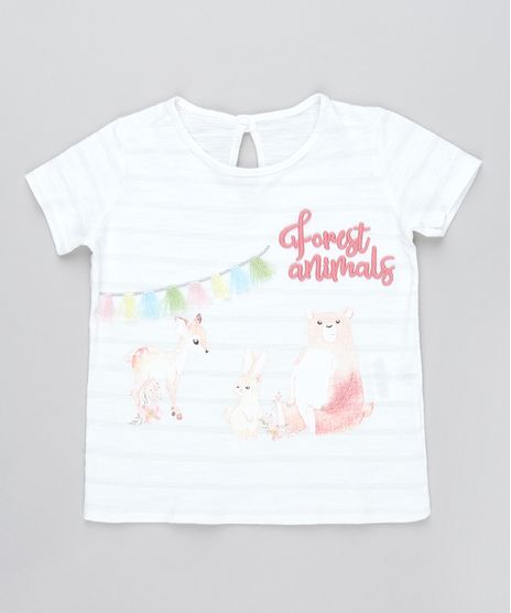 Blusa-Infantil-com-Bordado--Forest-Animals--Manga-Curta-Off-White-9471148-Off_White_1