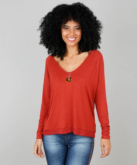 Blusa-Feminina-Basica-Decote-V-Manga-Longa-Cobre-9468716-Cobre_1 Blusa-Feminina-Basica-Decote-V-Manga-Longa-Cobre-9468716-Cobre_1