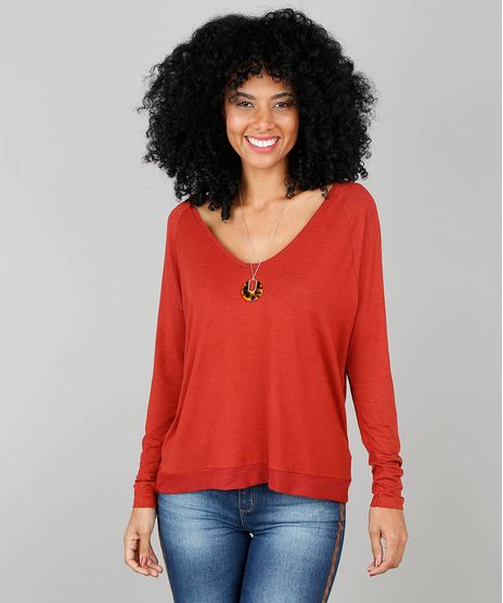 Blusa-Feminina-Basica-Decote-V-Manga-Longa-Cobre-9468716-Cobre_1