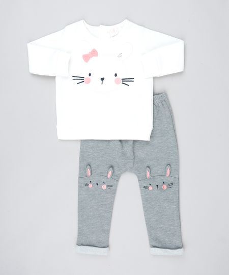 Conjunto-Infantil-De-Blusao-Com-Coelhinho-Manga-Longa-Branca---Calca-em-Moletom-Cinza-9443396-Cinza_1