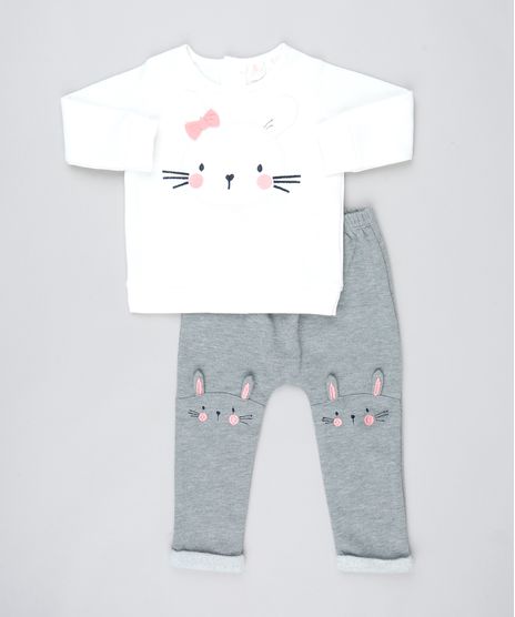 Conjunto-Infantil-De-Blusao-Com-Coelhinho-Manga-Longa-Branca---Calca-em-Moletom-Cinza-9443396-Cinza_1