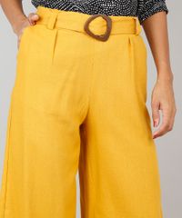 Calca-Feminina-Pantacourt-com-Faixa-para-Amarrar-Amarelo-Escuro-9521122-Amarelo_Escuro_4