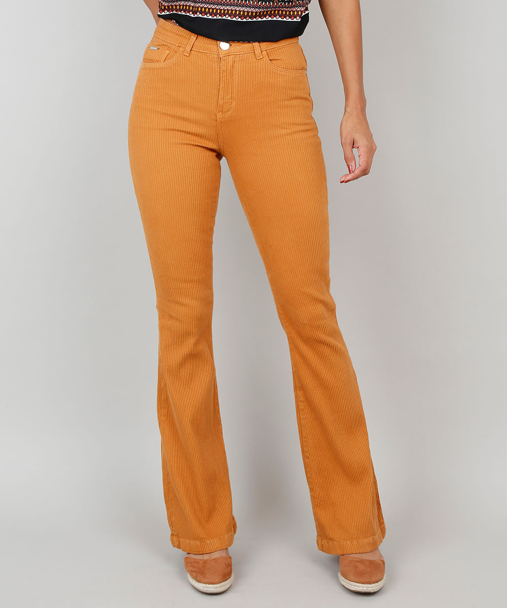 calça caramelo feminina flare