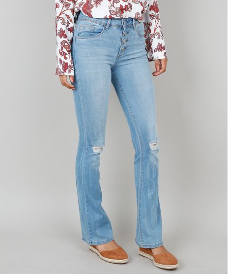 Calca-Jeans-Feminina-Boot-Cut-Com-Botoes--Azul-Claro-9570185-Azul_Claro_1