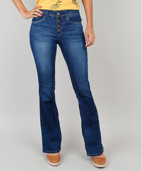 Calca-Jeans-Feminina-Boot-Cut-Com-Botoes--Azul-Escuro-9570167-Azul_Escuro_1