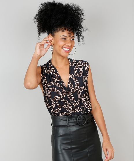 Body-Feminino-Bluse-Estampado-de-Corrente-Decote-V-Profundo-Preto-9514147-Preto_1