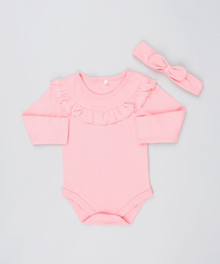 Body-Infantil-com-Babado-Manga-Longa---Faixa-para-Cabelo-Rosa-9205057-Rosa_1