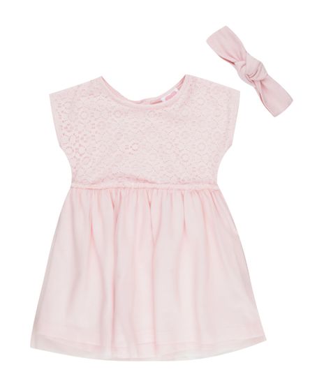 Vestido-de-Renda-com-Tule---Faixa-de-Cabelo-Rosa-Claro-8457701-Rosa_Claro_1