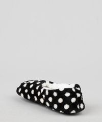 Meia-Sapatilha-Feminina-em-Pelucia-Pinguim-Estampada-de-Poa-Preta-9392519-Preto_3