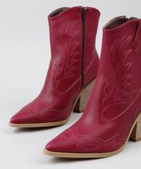 Bota-Feminina-Country-com-Pespontos-Bico-Fino-Vermelha-9544001-Vermelho_2