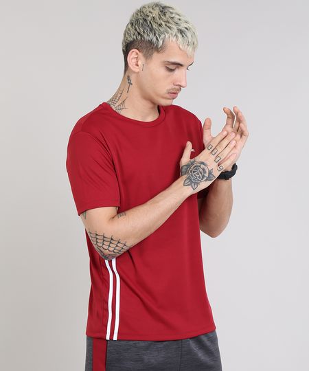Camiseta Esportiva Masculina Básica Vermelho Ace