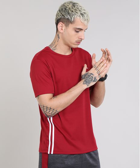 Camiseta Esportiva Masculina Básica Vermelho Ace