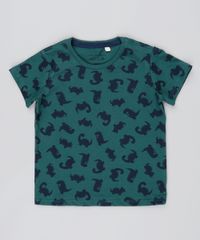 Camiseta-Infantil-Estampada-de-Dinossauros-Manga-Curta-Verde-Escuro-9529941-Verde_Escuro_1