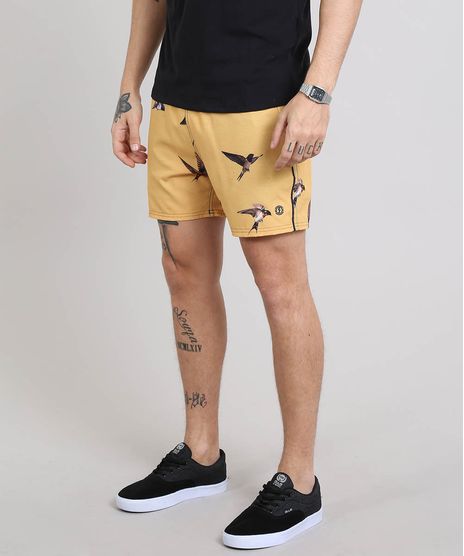 Short-Masculino-Estampado-de-Passaros-Amarelo-9525312-Amarelo_1