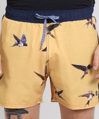 Short-Masculino-Estampado-de-Passaros-Amarelo-9525312-Amarelo_2