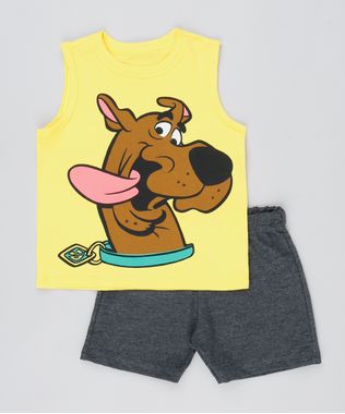 Conjunto-Infantil-Scooby-Doo-de-Regata-Amarela---Bermuda-Cinza-Mescla-Escuro-9529937-Cinza_Mescla_Escuro_1