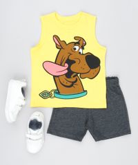 Conjunto-Infantil-Scooby-Doo-de-Regata-Amarela---Bermuda-Cinza-Mescla-Escuro-9529937-Cinza_Mescla_Escuro_3