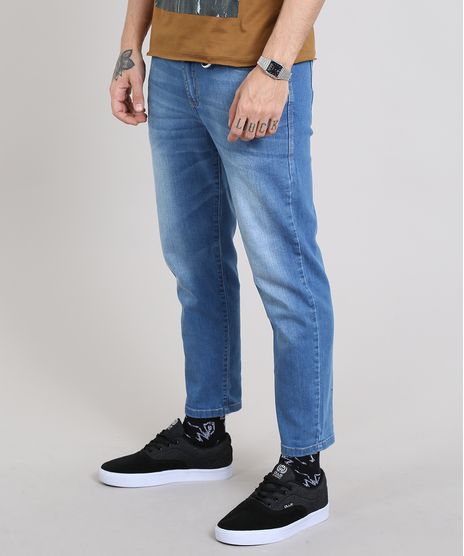 Calca-Jeans-Masculina-com-Mosquetao-Azul-Medio-9529025-Azul_Medio_1