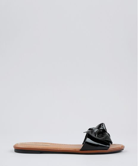 Rasteira-Feminina-Moleca-em-Verniz-com-Laco-Preta-9529322-Preto_1