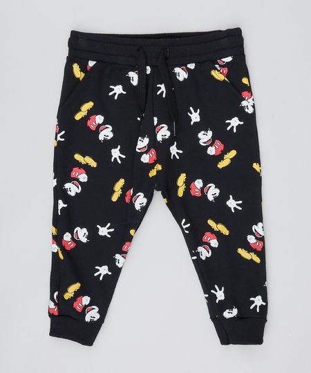 Calca-Infantil-em-Moletom-Mickey-com-Bolsos-Preta-9471847-Preto_1
