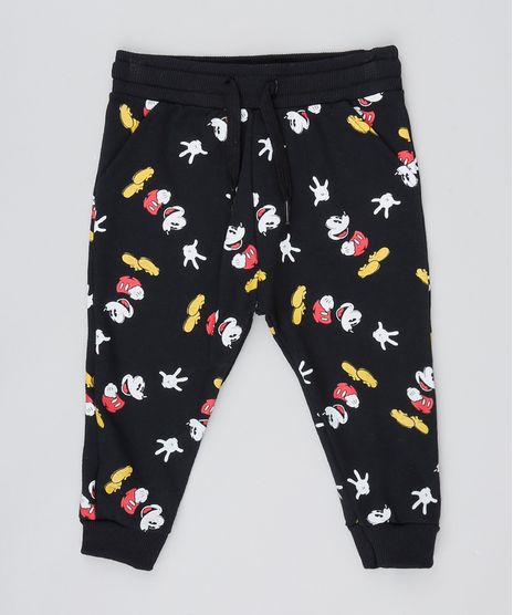 Calca-Infantil-em-Moletom-Mickey-com-Bolsos-Preta-9471847-Preto_1