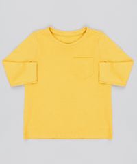 Camiseta-Infantil-com-Bolso-Manga-Longa-Mostarda-9429787-Mostarda_1