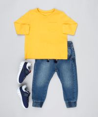 Camiseta-Infantil-com-Bolso-Manga-Longa-Mostarda-9429787-Mostarda_3