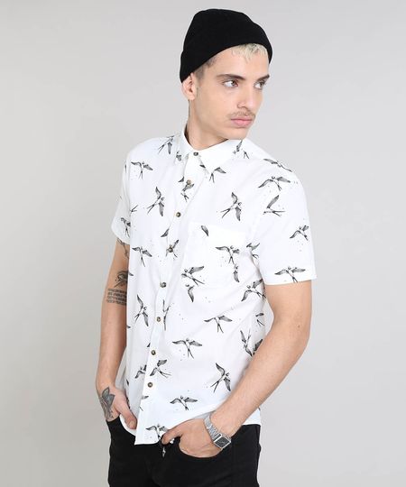 Camisa-Masculina-Estampada-de-Passaros-Manga-Curta-Branca-9110474-Branco_1 Camisa-Masculina-Estampada-de-Passaros-Manga-Curta-Branca-9110474-Branco_1