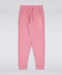 Calca-Infantil-em-Moletom--Love--Rosa-9346855-Rosa_1