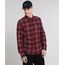 Camisa-Masculina-Estampada-Xadrez-com-Bolso-Manga-Longa-Vermelha-9367625-Vermelho_1