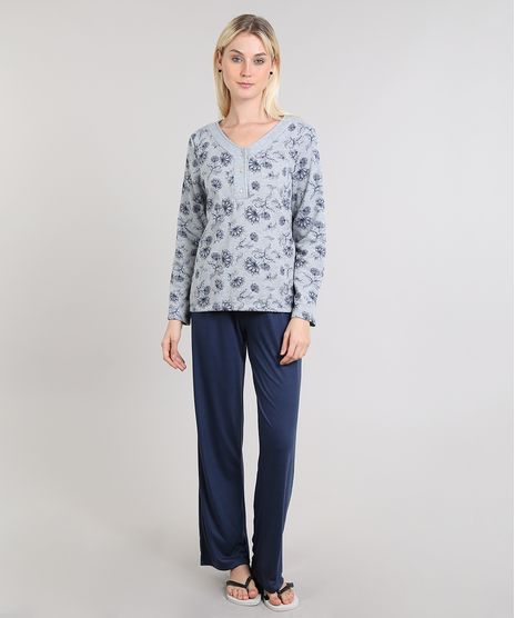 Pijama-Feminino-Estampado-Manga-Longa-Floral-Cinza-9508006-Cinza_1
