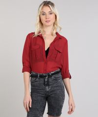 Camisa-Feminina-Com-Transparencia-Com-Bolsos-Vinho-9440550-Vinho_1