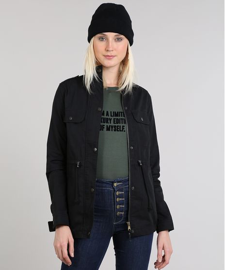 Jaqueta-de-Sarja-Feminina-Gola-Alta-com-Botoes-Preta-9361544-Preto_1