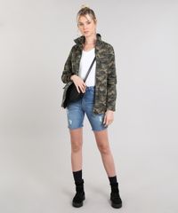Jaqueta-de-Sarja-Feminina-Estampada-Camuflagem-Gola-Alta-com-Botoes-Verde-Militar-9361424-Verde_Militar_3