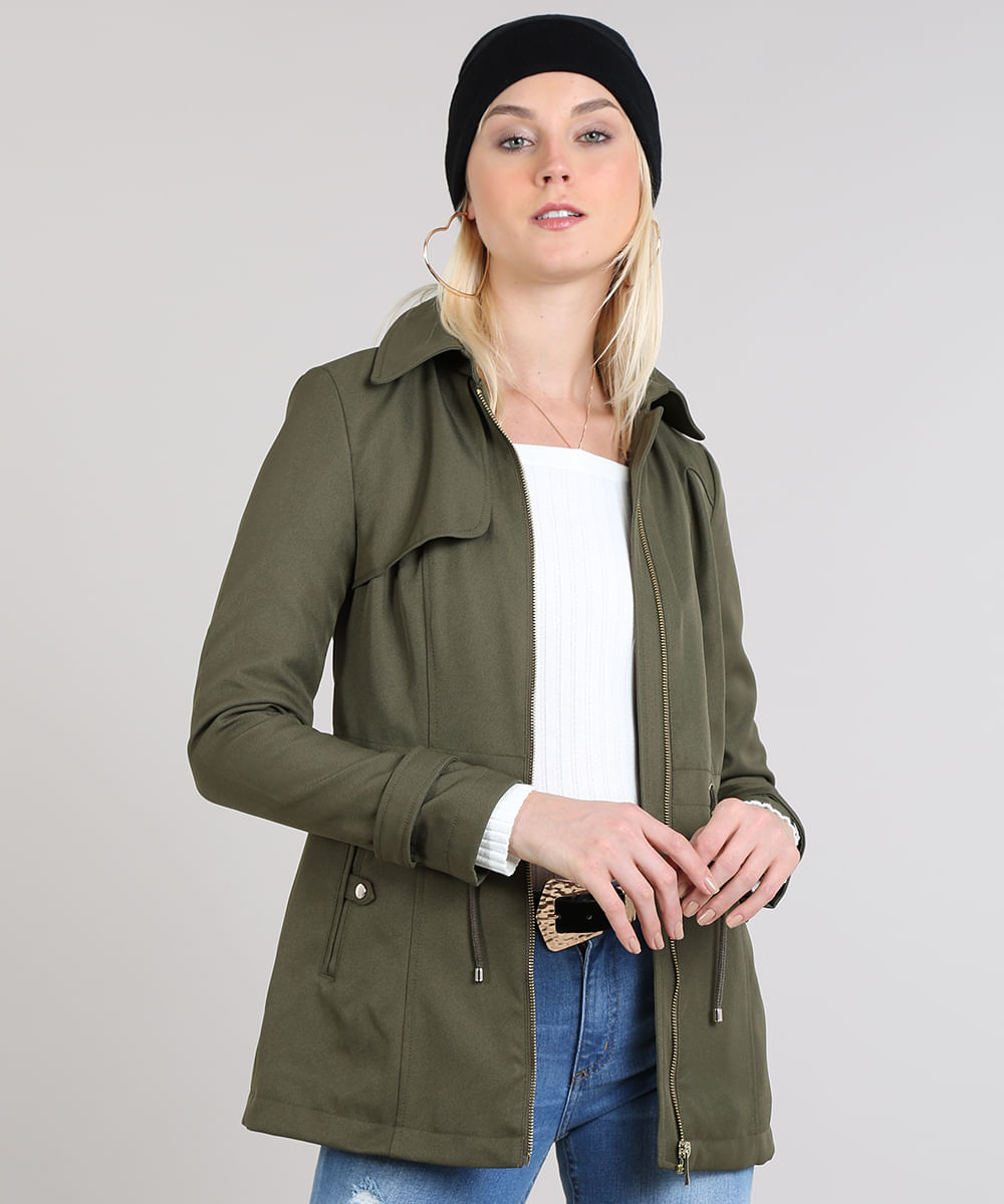 casaco verde militar feminino