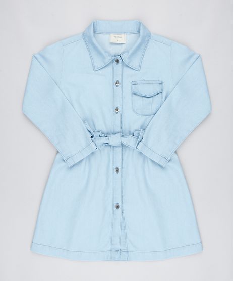 Vestido-Jeans-Infantil-com-Laco-Manga-Longa-Azul-Claro-9545987-Azul_Claro_1